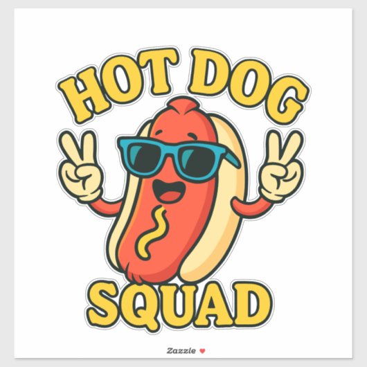 Hot Dog Squad Hot Dog Stand Team Hotdog Crew Sticker (Vel)