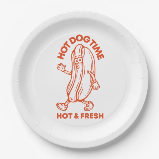 Hot Dog Time Papieren Bordje (Voorkant)