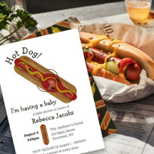 Hot Dog! Uitnodiging voor baby shower