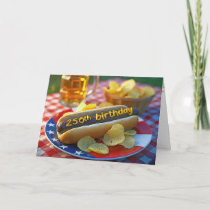Hot Dog voor de 250ste verjaardag van Amerika Kaart