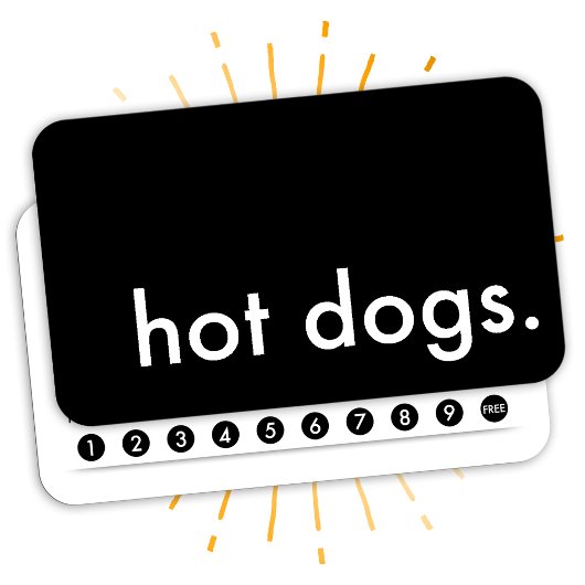 hot dogs. carte punch de fidélité