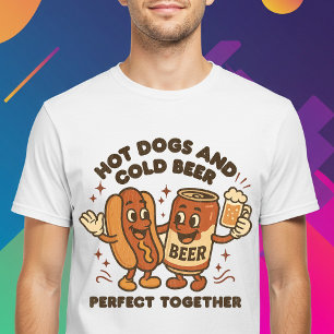 Hot Dogs en koud bier - perfect samen T-shirt