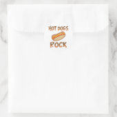 Hot Dogs Rock Ronde Sticker (Tas)