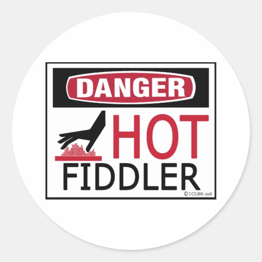 Hot Fiddler Ronde Sticker (Voorkant)