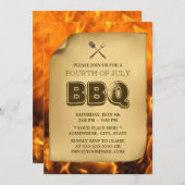 Hot Fire Invitations du 4 juillet du BBQ Party (Devant / Derrière)