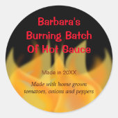 Hot Fire Thema Voedseletiket Ronde Sticker (Voorkant)