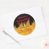 Hot Fire Thema Voedseletiket Ronde Sticker (Envelop)