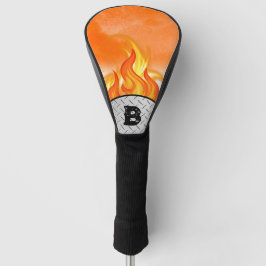 Hot Flames & Metal Monogram Initiaal Golfheadcover