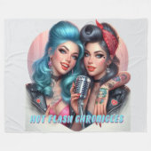 Hot Flash Chronicles Retro Diva Fleece Gooi Deken (Voorkant (Horizontaal))