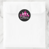 Hot Flash Diva Logo voor Dark Blog Ronde Sticker (Tas)
