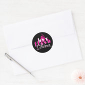 Hot Flash Diva Logo voor Dark Blog Ronde Sticker (Envelop)
