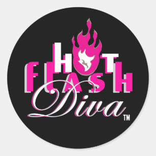 Hot Flash Diva Logo voor Dark Blog Ronde Sticker