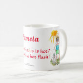 Hot Flash in Global Warming Woman Koffiemok (Voorkant rechts)