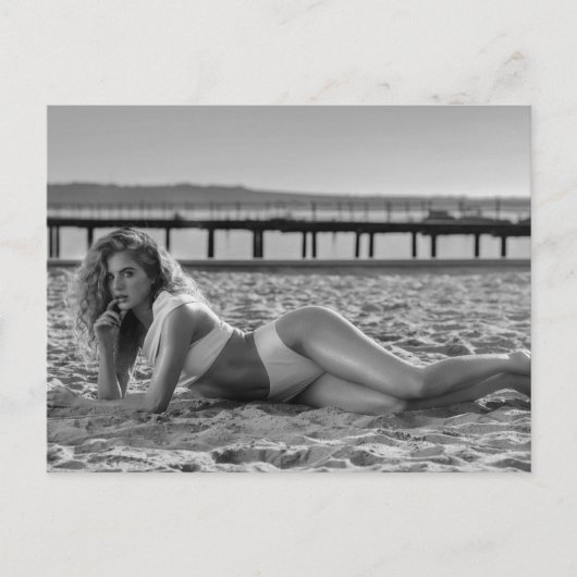 HOT! Foto briefkaart B&W Summer Bikini (Voorkant)
