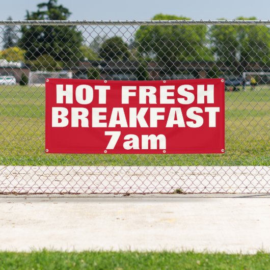 Hot-Fresh Breakfast Red, aangepast bedrijf buitens Spandoek (Insitu)