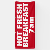 Hot-Fresh Breakfast Red, aangepast bedrijf buitens Spandoek (Verticaal)