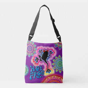 Hot Frog Surf psychedelische crossbody tas paarse