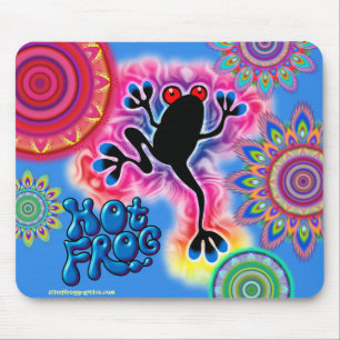 Hot Frog Surf psychedelische muismat blauw