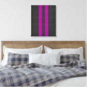 Hot Fuchsia roze racestrepen koolstofvezel stijl Canvas Afdruk (Insitu (Slaapkamer))