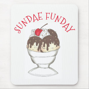 Hot Fudge Ice Cream Shoppe Sundae Sunday Funday Muismat