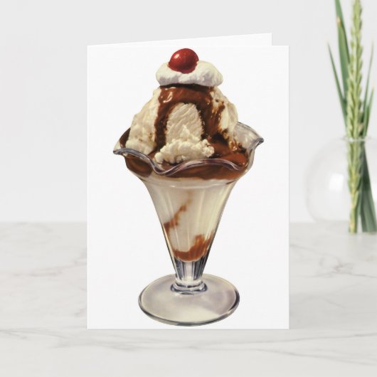  hot Fudge Ice Cream Sundae-desserts Kaart (Voorkant)
