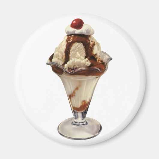 hot Fudge Ice Cream Sundae-desserts Magneet (Voorkant)