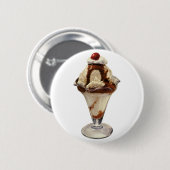  hot Fudge Ice Cream Sundae-desserts Ronde Button 5,7 Cm (Voorkant /achterkant)