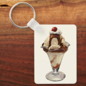  hot Fudge Ice Cream Sundae-desserts Sleutelhanger (Voorkant)