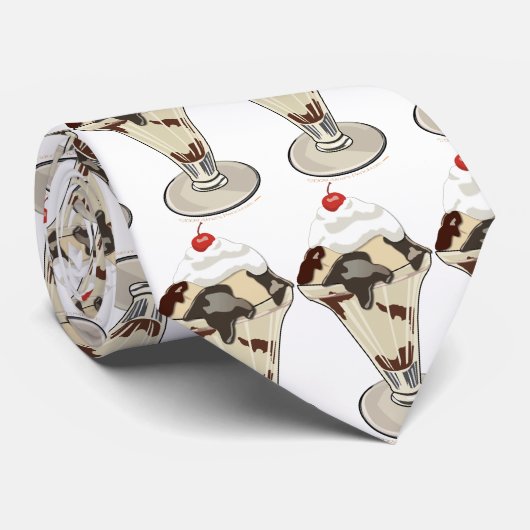 Hot Fudge Sundae-dessert Ice Cream-Stropdas Stropdas (Opgerold)