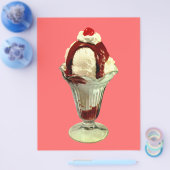 Hot Fudge Sundae Retro Ice Cream Flyer (Enkel)
