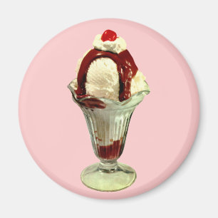Hot Fudge Sundae Retro Ice Cream Magnet Magneet