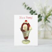 Hot Fudge Sundae Retro Ice Cream-uitnodiging Kaart (Staand voorkant)