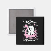 Hot Ghoul Summer Flamingo Ghost Summerween Magneet (Voorkant / Achterkant)
