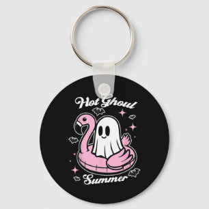 Hot Ghoul Summer Flamingo Ghost Summerween Sleutelhanger