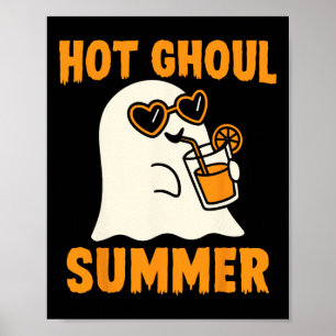 Hot Ghoul Summer Schattige Funny Ghost Halloween Poster
