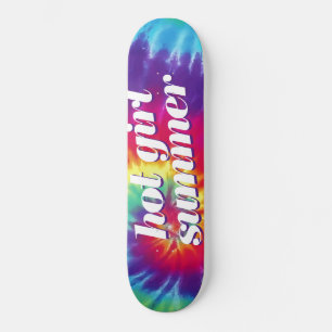 Hot Girl Summer Pink Blue Tie Skateboard