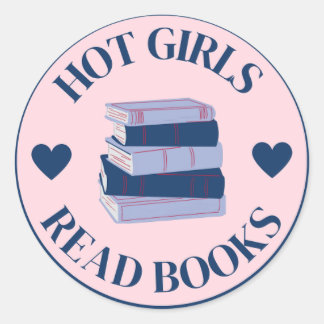 Hot Girls Read Books Sticker, Hot Girls, Books Ronde Sticker