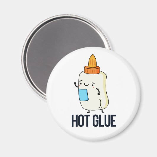 Hot Glue Funny Pun Magneet (Voorkant / Achterkant)