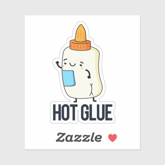 Hot Glue Funny Pun Sticker (Vel)