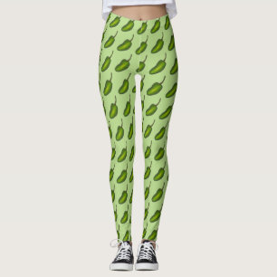 Hot Green Jalapeño Pepper Jalapenos Foodie Legging