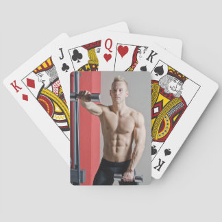 Hot Guy Blond Sexy Shirtless Musculair Man werkt u Pokerkaarten