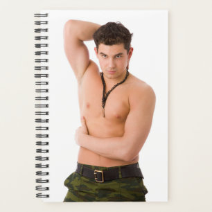 Hot Guy Gym Guy Big Biceps Weegtrainingscampagne Planner