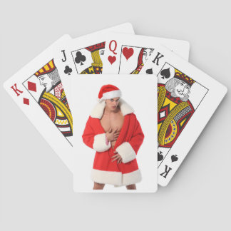 Hot Guy Poses Sexy Santa Hat Outfit Pokerkaarten