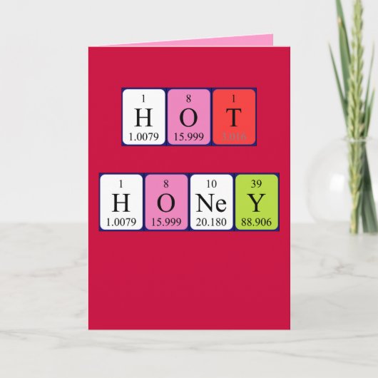 Hot Honey periodieke tabel Valentijn kaart (Voorkant)