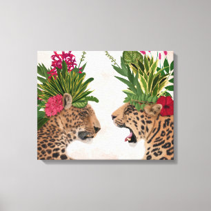 Hot House Leopards A Paar Canvas Afdruk