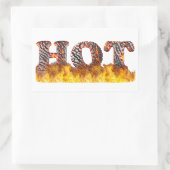 HOT - letters in vuur en gesmolten lava Rechthoekige Sticker (Tas)