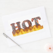 HOT - letters in vuur en gesmolten lava Rechthoekige Sticker (Envelop)