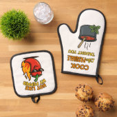 Hot Like My Pepper Ver2 Oven Mitt & Pot Holder Set (Top down)