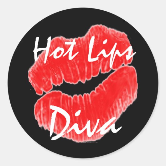"Hot Lips Diva" En Sticker Noir - Personnalisable (Devant)