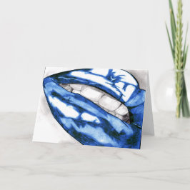 Hot Lips Groeten Kaarten (Blauw)